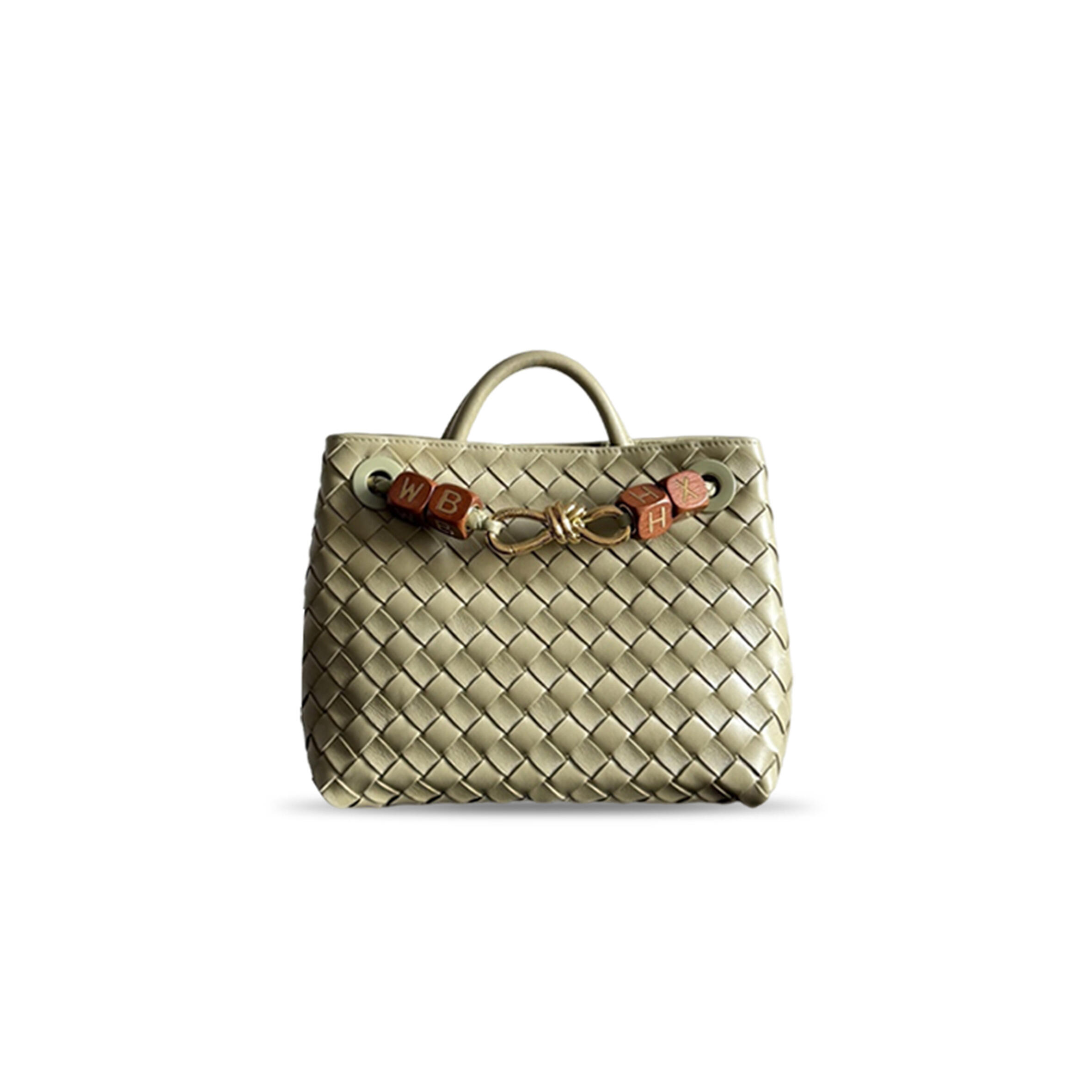 BOTTEGA VENETA SMALL ANDIAMO IN TRAVERTINE GREEN BAG 743568 (25*22*10.5cm)